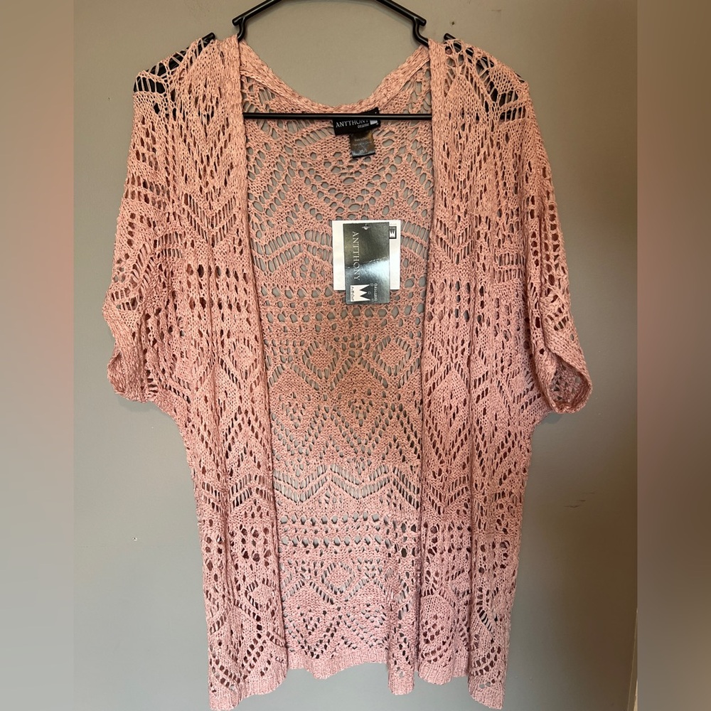 Antthony Pink Open Knit Cardigan Size XS/S
